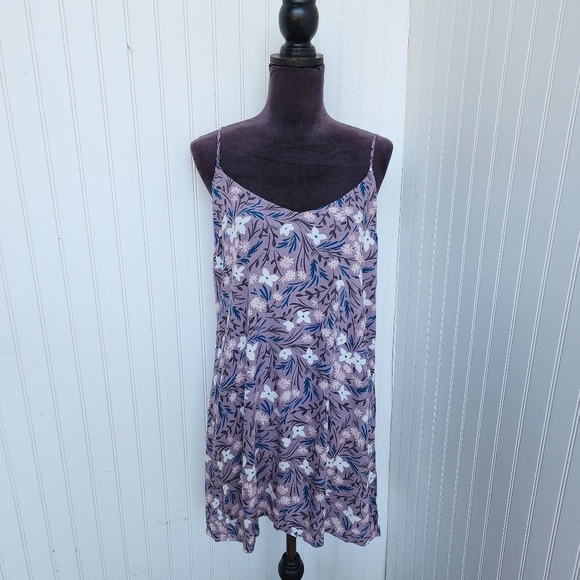 NWT Aeropostale Lilac Purple White Floral Tank Mini Summer Dress Rayon Shift M - Picture 1 of 9